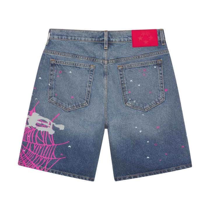 SP5DER Heavy Web Denim Shorts Pink