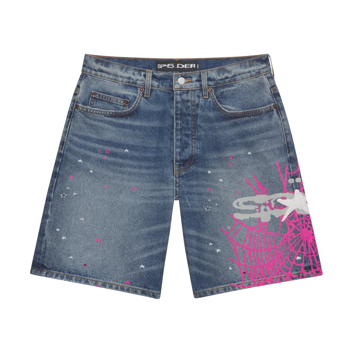 SP5DER Heavy Web Denim Shorts Pink