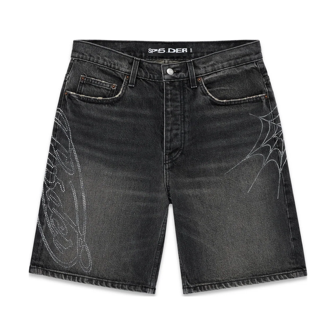 SP5DER Web Script Denim Shorts