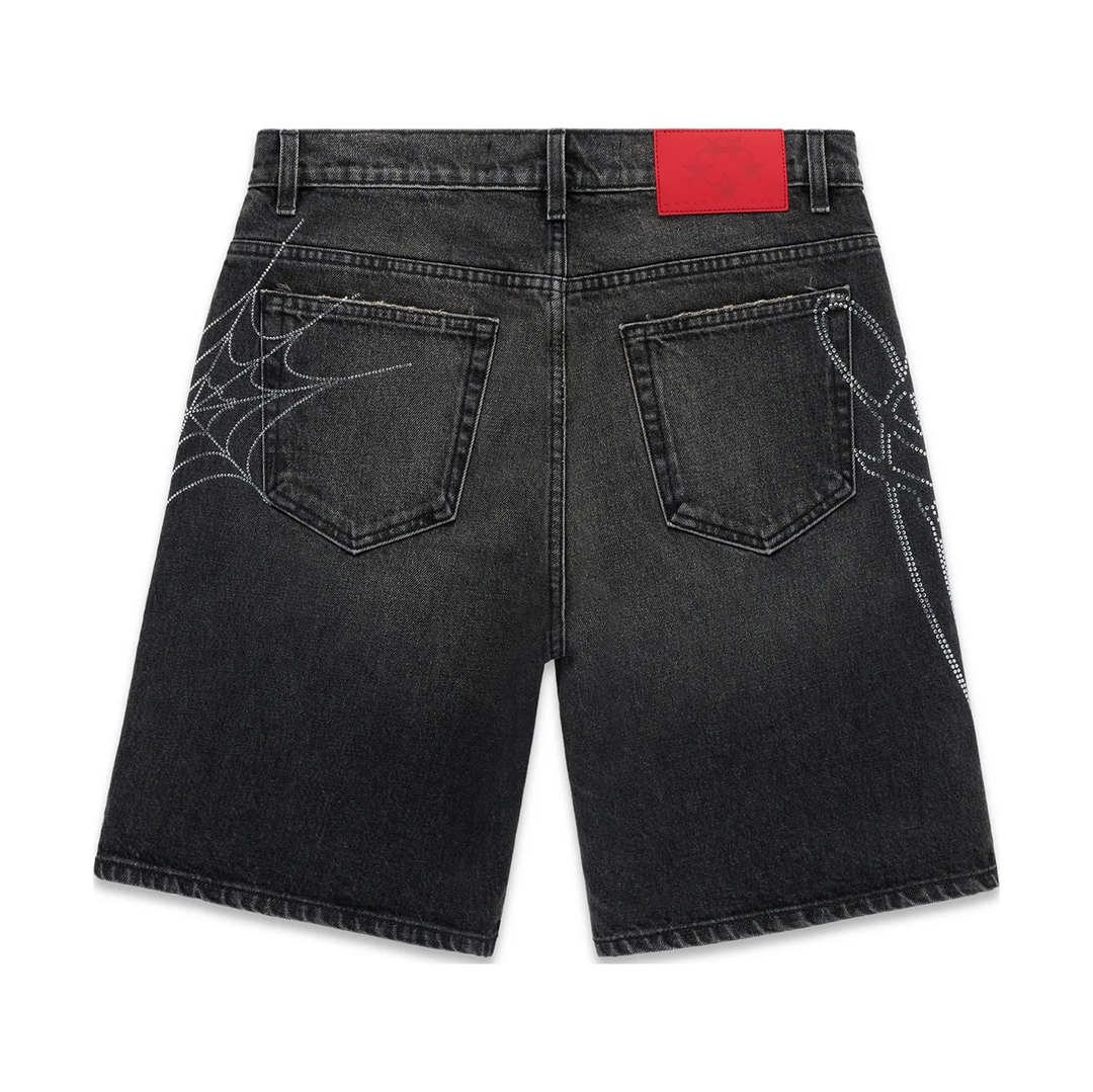 SP5DER Web Script Denim Shorts