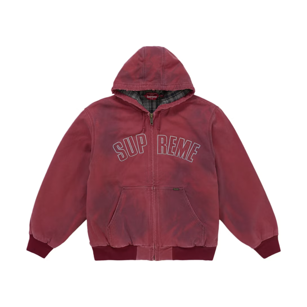 Supreme Reflective Arc Hooded Work Jacket Red
