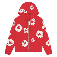 Denim Tears Cotton Wreath Zip Hoodie Red