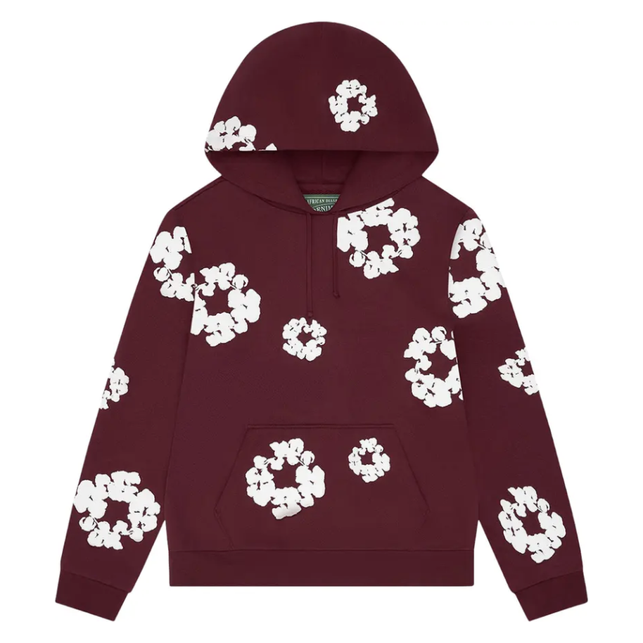 Denim Tears Cotton Wreath Hoodie Burgundy