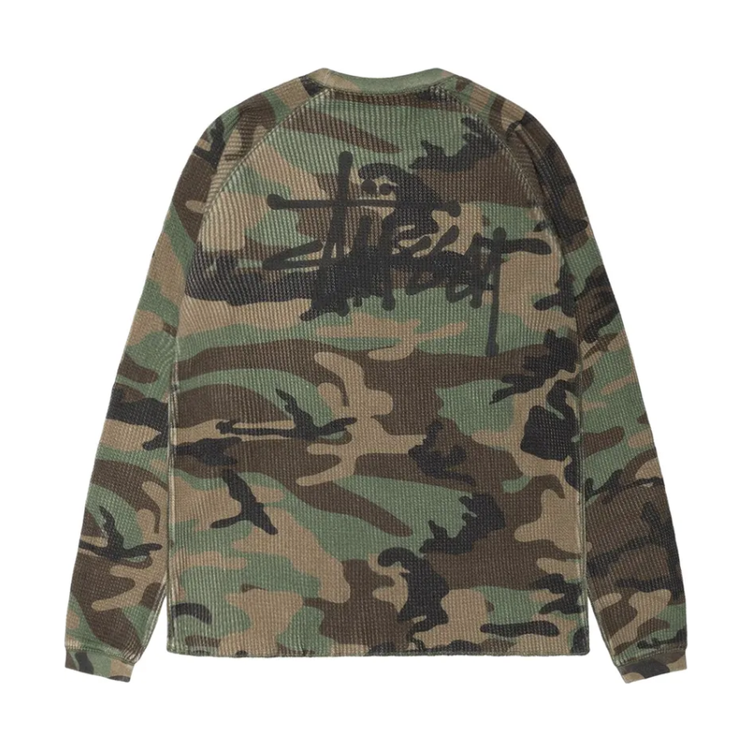 Stussy Raglan Thermal Longsleeve Woodland Camo