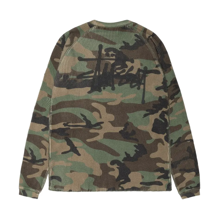 Stussy Raglan Thermal Longsleeve Woodland Camo