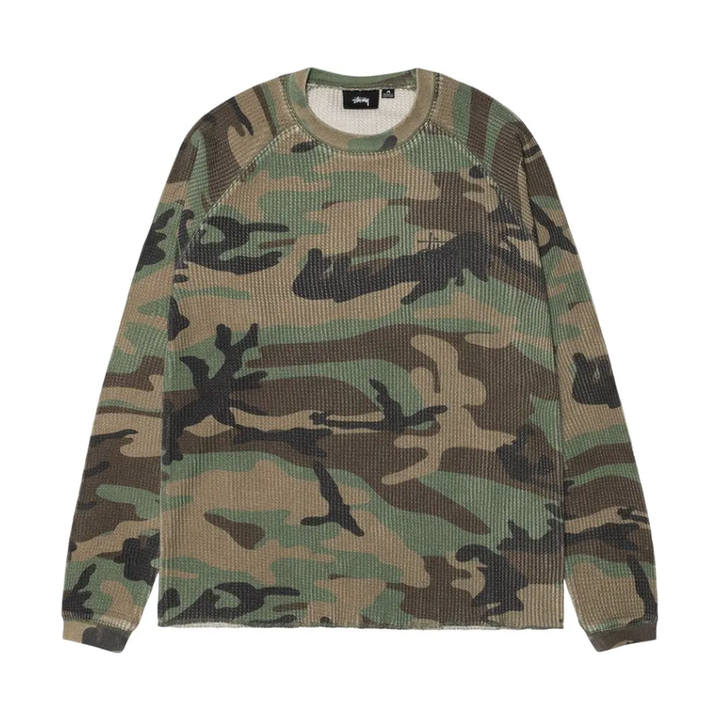 Stussy Raglan Thermal Longsleeve Woodland Camo