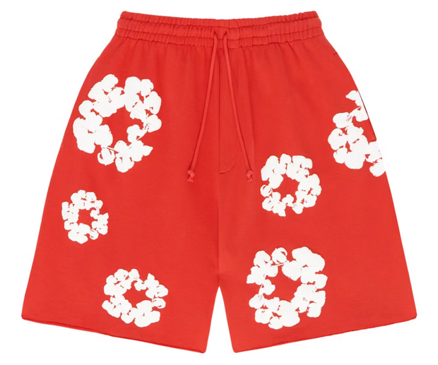 Denim Tears Cotton Wreath Shorts Red