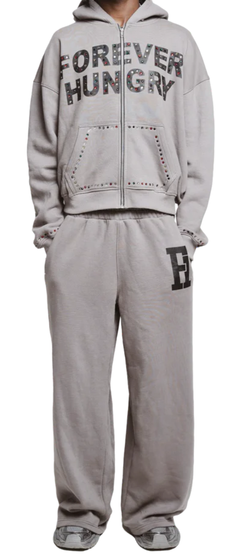 Forever Hungry Gemstone Tracksuit Grey