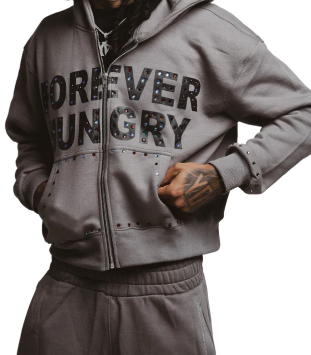 Forever Hungry Gemstone Tracksuit Grey