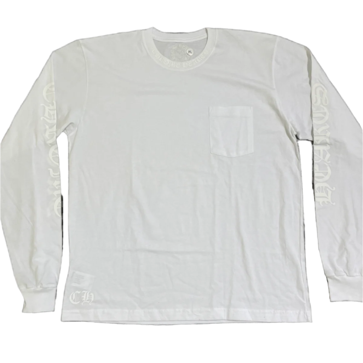 Chrome Hearts Neck Logo White L/S Pocket Tee