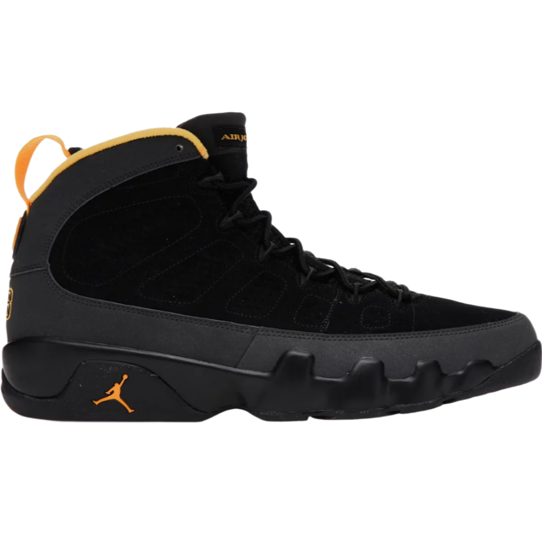 Jordan 9 Retro Dark Charcoal University Gold