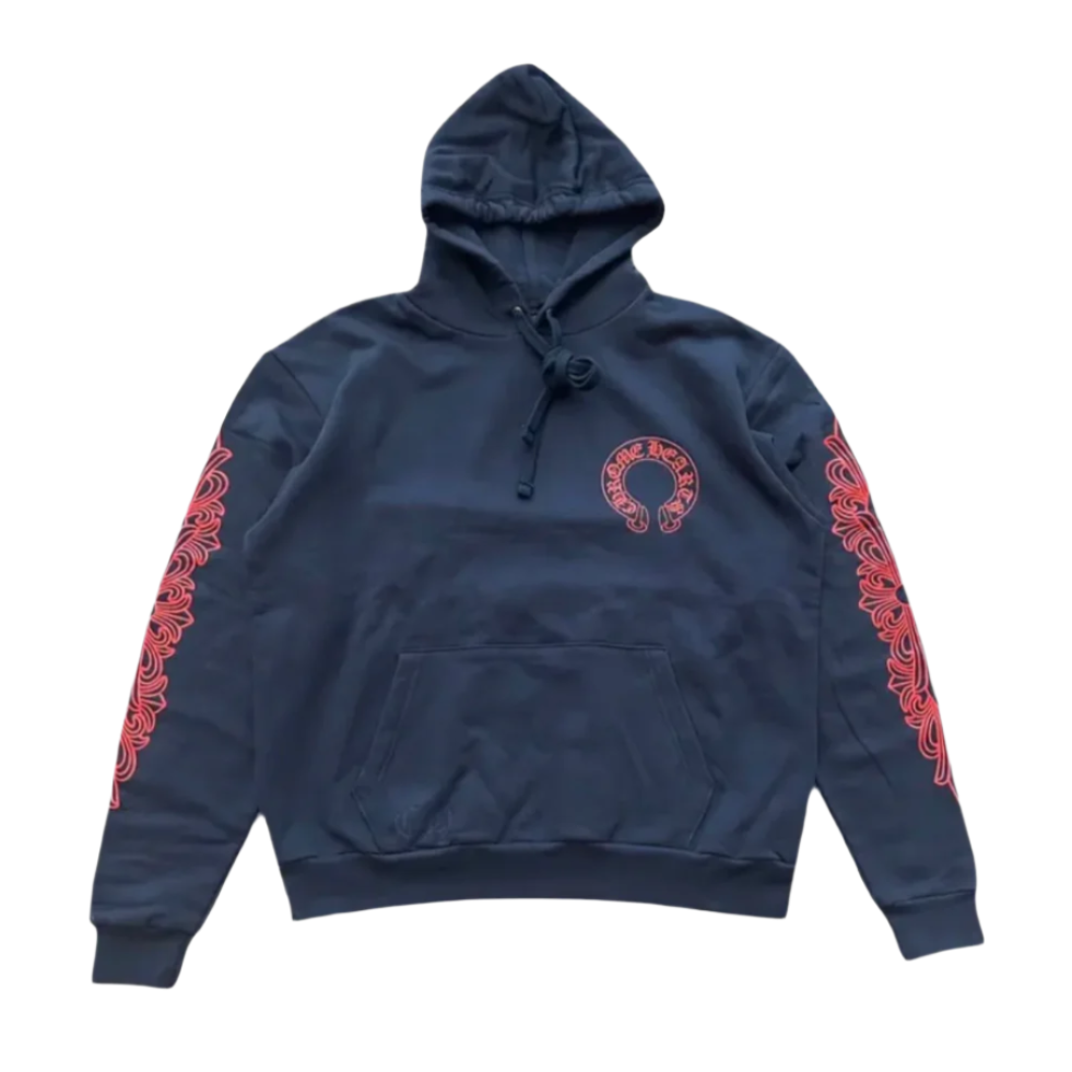 Chrome Hearts Las Vegas Horseshoe Navy Red Hoodie
