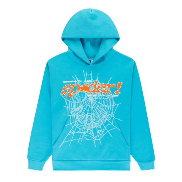 SP5DER Punk V2 Cyan Hoodie