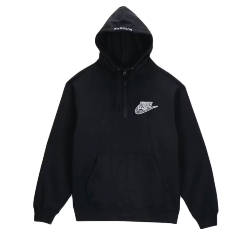 Supreme Nike Half Zip Hooded Sweatshirt Black