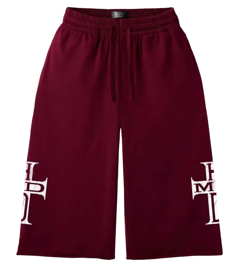 HMDD Holy Cross 3/4 Maroon Shorts