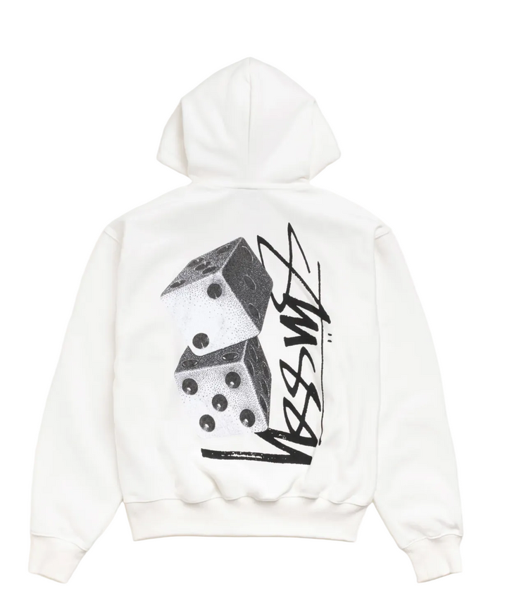 Stussy Tall Dice White Zip Hoodie