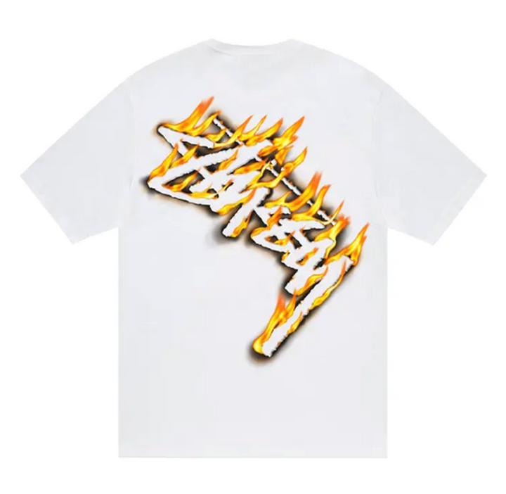Stussy Burning Stock Tee White