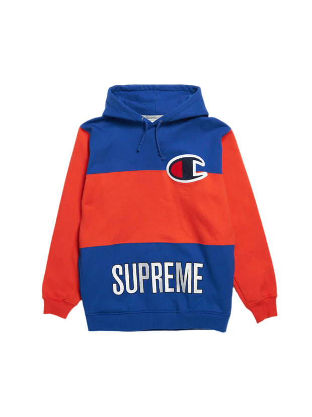 Supreme x Champion Block Hoodie Blue/Orange
