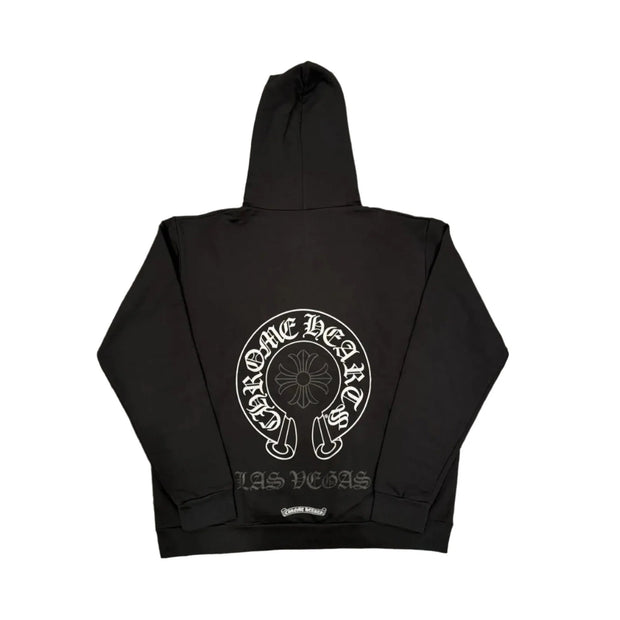 Chrome Hearts Las Vegas Silver Horseshoe Hoodie Black