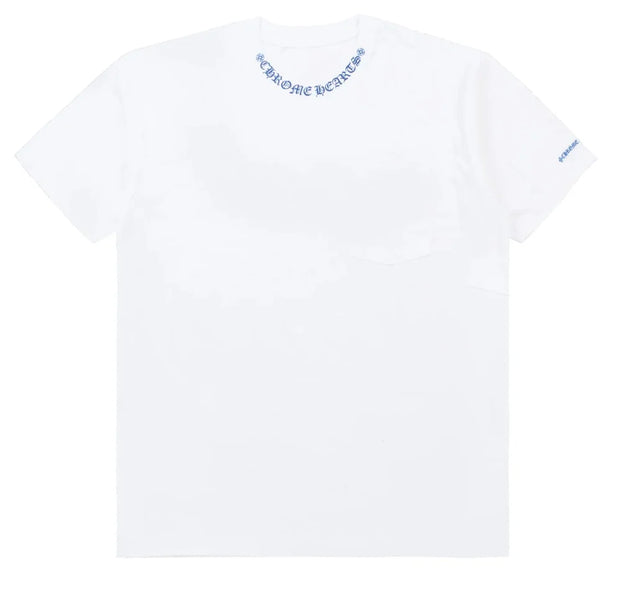 Chrome Hearts White/Blue Neck Logo Tee