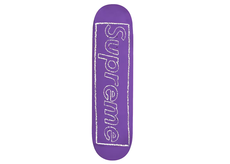 Supreme KAWS Chalk Logo Skateboard Deck Purple