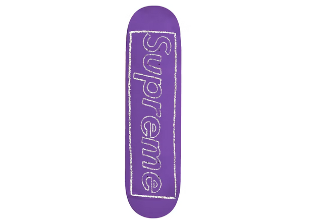 Supreme KAWS Chalk Logo Skateboard Deck Purple